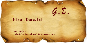 Gier Donald névjegykártya